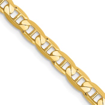 14k Yellow Gold 3.75mm Concave Mariner Chain 22 inch