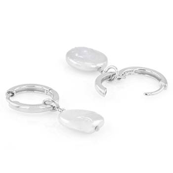 Freshwater Pearl Drop Earrings 9mm In Sterling Silver