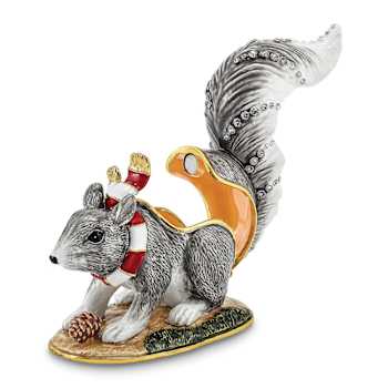 MAVERICK Winter Grey Squirrel Trinket Box