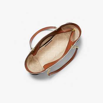 Michael Kors Jet Set Large Vanilla Signature Logo Shoulder Bag