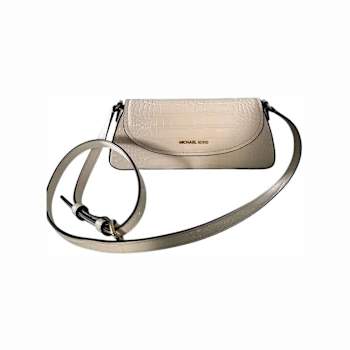 Michael Kors Katya Medium Flap Crossbody Handbag in Faux Embossed Croc
Patent Light Cream