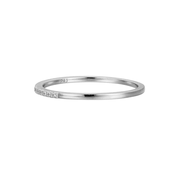 White Cubic Zirconia Rhodium Over Sterling Silver Ring 0.05ctw