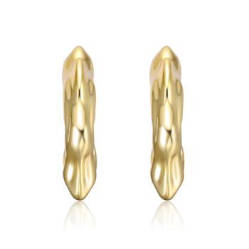 Twisted Open Hoop Earrings In 14K Gold Over Brass