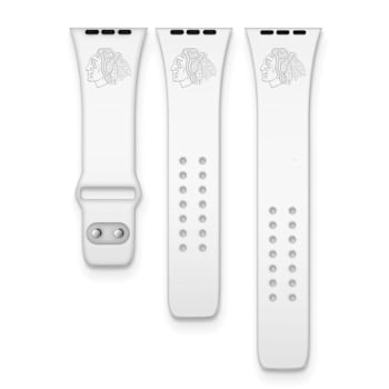 Gametime Chicago Blackhawks Debossed Silicone Apple Watch Band (42/44mm
M/L). Watch not included.