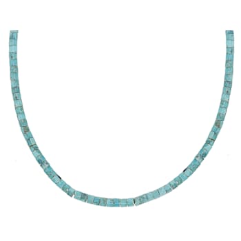 Blue Turquoise Heshi Beaded Necklace In Sterling Silver