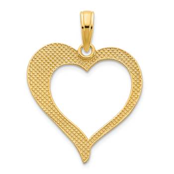 14k Yellow Gold Open Heart Pendant