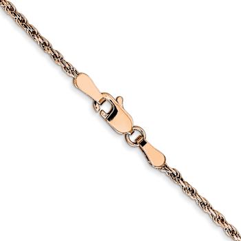 14k Rose Gold 1.8mm Solid Diamond-Cut Rope 24 Inch Chain