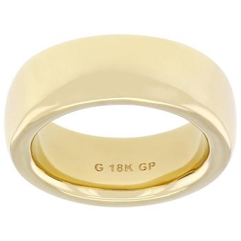 Polished 8mm Comfort Fit Band Ring In 18K Gold Over Bronze