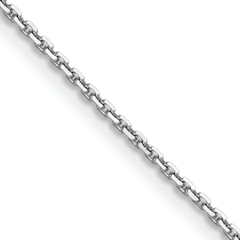 Rhodium Over 14k White Gold 1.2mm Diamond-Cut Cable 26 Inch Chain