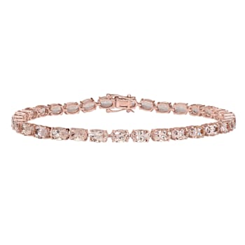 14K Rose Gold Pink Morganite Oval Shape Bracelet