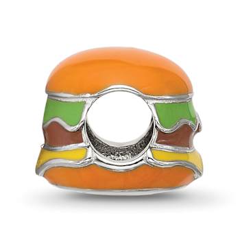 Sterling Silver Kids Enamel Cheese Burger Bead