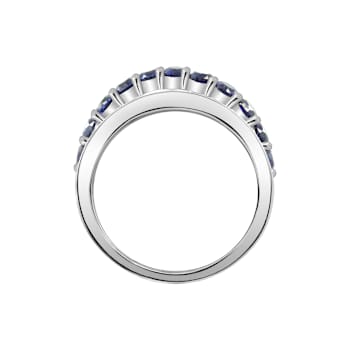 Lab Created Blue Saphhire And White Cubic Zirconia Platinum Over
Sterling Silver Ring 2.54ctw