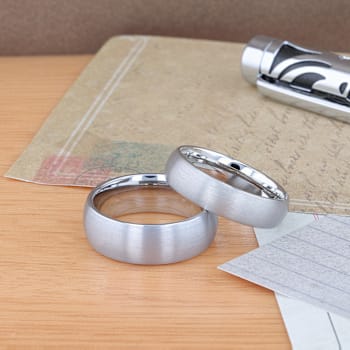 PERSEUS Domed with Brushed Finish Tungsten Band 8mm