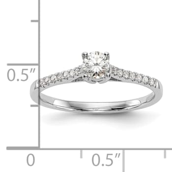 Rhodium Over 14K White Gold First Promise Diamond Promise/Engagement
Ring 0.18ctw