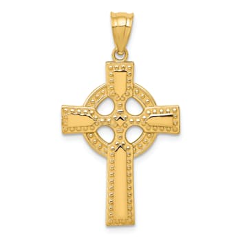 14K Yellow Gold Celtic Cross Pendant