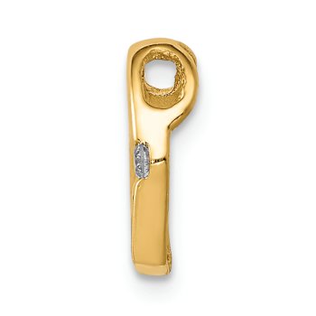14k Yellow Gold Diamond Heart Chain Slide Pendant