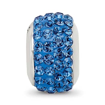 Sterling Silver Reflections Medium Blue Full Preciosa Crystal Bead