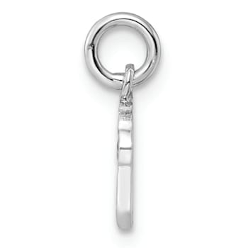 Rhodium Over Sterling Silver Multi-color Enameled Cupcake Children's Pendant