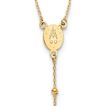 14K Yellow Gold Polished Rosary Necklace