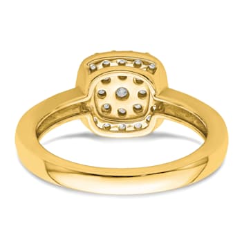 14K Yellow Gold Lab Grown Diamond SI1/SI2, G H I, Squared Halo Ring