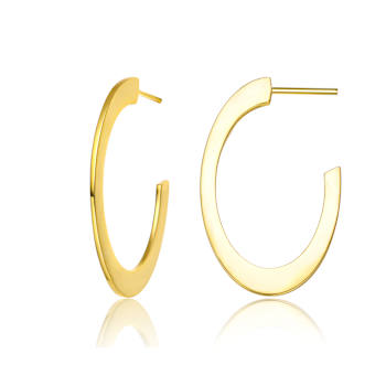 Open Hoop Earrings In 14K Gold Over Brass