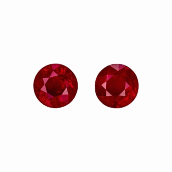 Ruby 6.4mm Round Matched Pair 2.52ctw