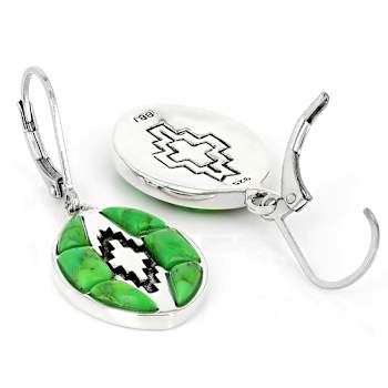 Green Turquoise Southwest Inspired Sterling Silver Earrings