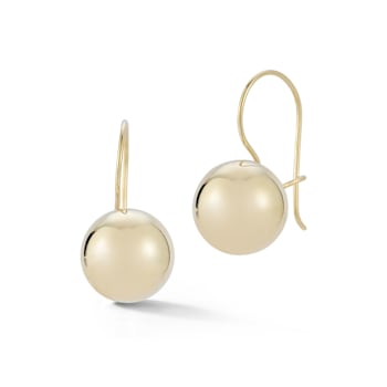 Bellissima Gold 14K Yellow Gold Ball Threader Drop Earrings