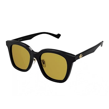 Gucci Black Frame / Yellow Lens Sunglasses