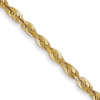 14k Yellow Gold 1.5mm Diamond-Cut Rope 22 Inch Chain