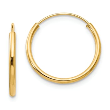 14K Yellow Gold Endless Hoop Earrings