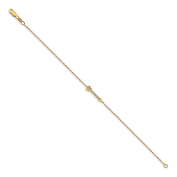 14k Yellow Gold Diamond Arrow Bracelet