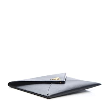 Prada Black Vitello Move Leather Long Envelope Wallet