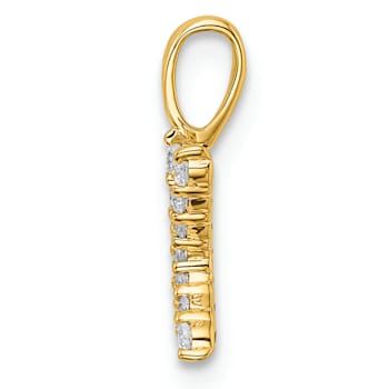 14K Yellow Gold Lab Grown Diamond Letter K Initial Pendant