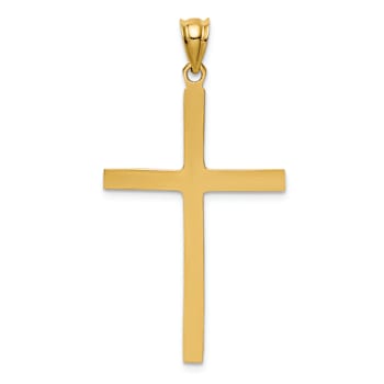 14k Yellow Gold Polished Cross Pendant