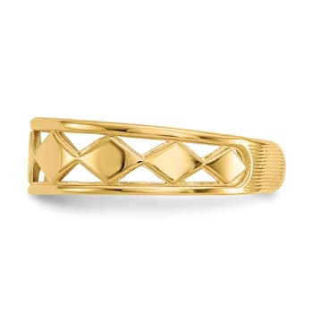 14K Yellow Gold Diamond Shapes Toe Ring