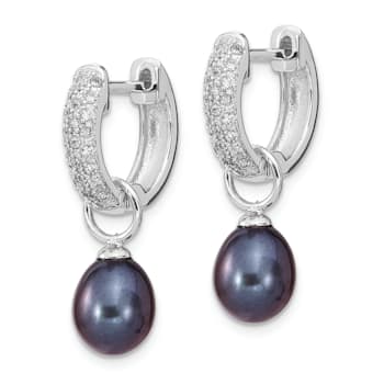 Rhodium Over Sterling Silver 7-8mm White/Black FWC Pearl Cubic Zirconia
Changeable Earring