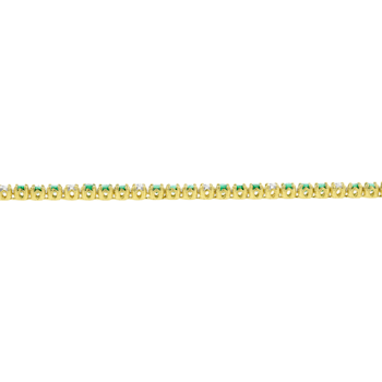 3.09ctw Emerald and Diamond Bracelet in 14k Yellow Gold