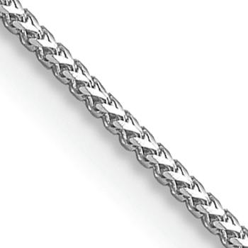 Rhodium Over 14k White Gold 0.9mm Solid Franco 24 Inch Chain