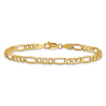 10k Yellow Gold 4.2mm Figaro Link Bracelet