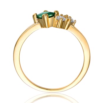Green Moissanite Toi Et Moi Cluster Ring In 14K Gold Over Sterling
Silver 0.11ct DEW