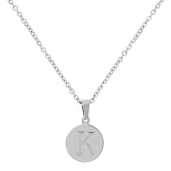 Initial K Charm Pendant Necklace In Silver-Tone
