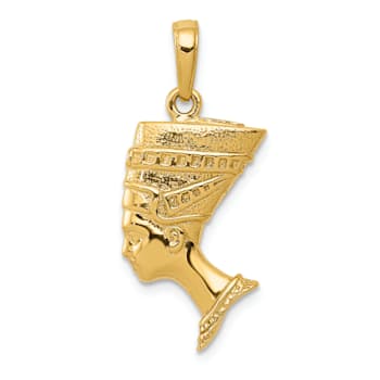 14k Yellow Gold 3D Nefertiti Pendant