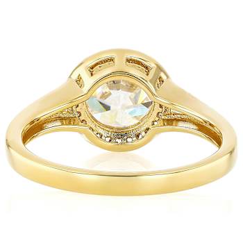 Diamond Simulant Old European Cut And Lab White Sapphire Ring In 18K
Gold Over Sterling Silver 2.75ctw