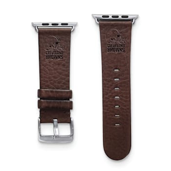 Gametime Cleveland Browns Leather Band fits Apple Watch (38/40mm M/L
Brown). Watch not included.
