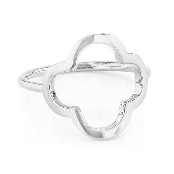 Sculptural Clover Open Design Ring In Sterling Silver