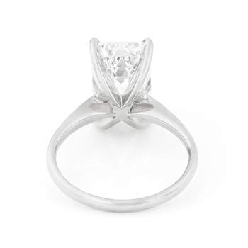 Lab-Grown Diamond Emerald-Cut Solitaire Ring In 14K White Gold 4.00ct