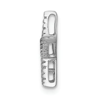 Rhodium Over 14k White Gold Small Diamond Star Chain Slide Pendant