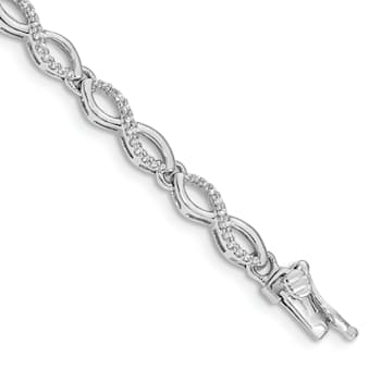 Rhodium Over 14k White Gold Diamond Bracelet