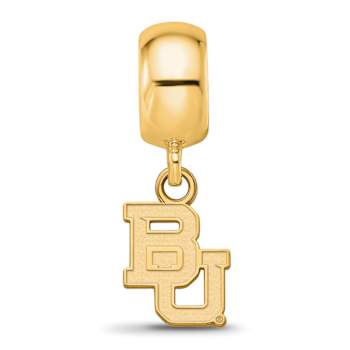 14K Yellow Gold Over Sterling Silver LogoArt Baylor University Extra
Small Dangle Bead